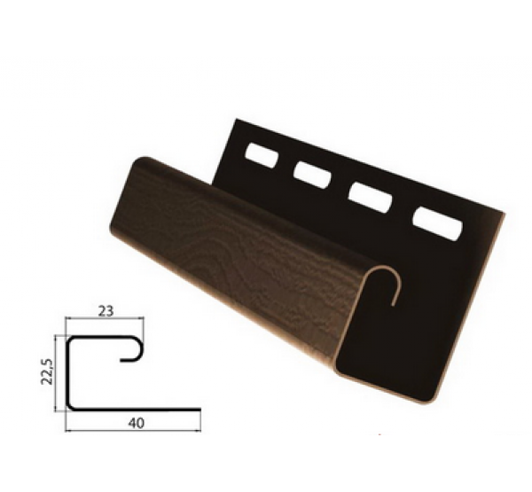 J-профиль (J-trim) коричневый для винилового сайдинга от производителя  Россия по цене 260 р