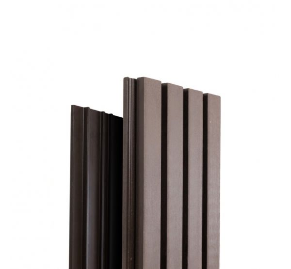 Реечная фасадная панель Техно Венге от производителя  Ecodecking по цене 921 р