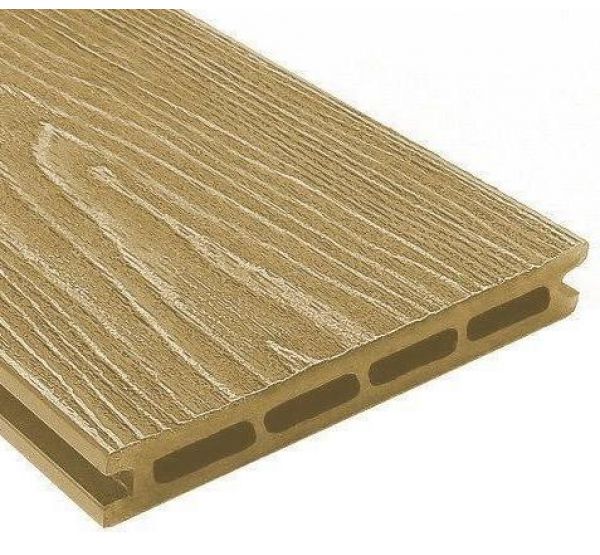 Террасная доска ДПК универсальная шовная с тиснением Кедр от производителя  Holzhof по цене 354 р