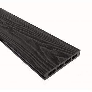 Террасная доска Смарт 3D Пустотелая с пазом Черное дерево от производителя  Terrapol по цене 673 р