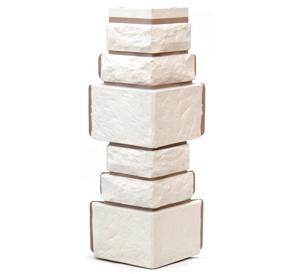 Угол Дикий камень - Белый от производителя  Т-сайдинг по цене 380 р