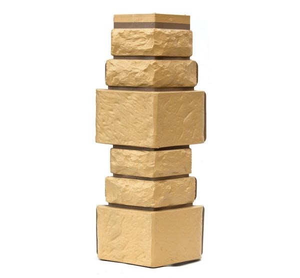 Угол Дикий камень - Желтый от производителя Т-сайдинг по цене 380 р Угол Дикий камень - Желтый от производителя Т-сайдинг по цене 380 р