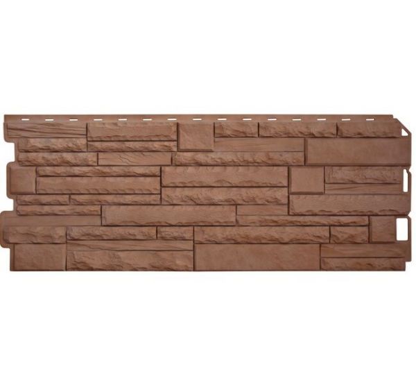 Фасадные панели Скалистый камень ЭКО Терракотовый от производителя  Альта-профиль по цене 595 р