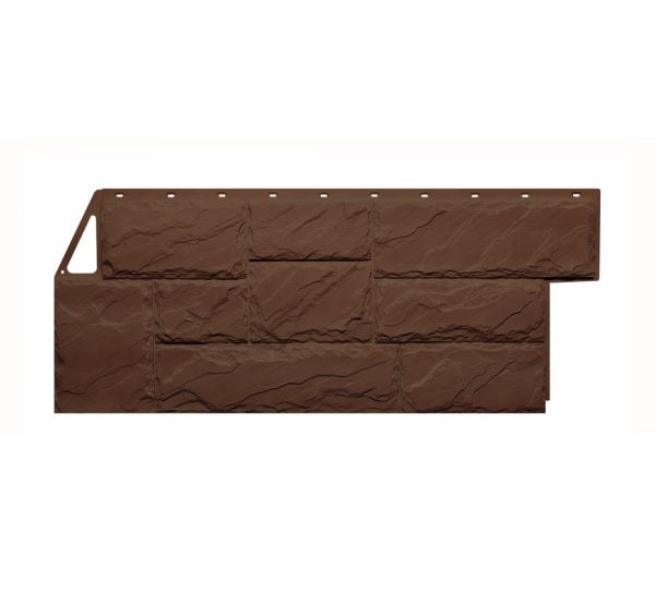 Фасадные панели (цокольный сайдинг) коллекция Камень Крупный - Коричневый от производителя  Fineber по цене 757 р