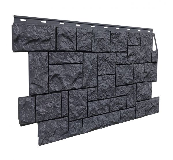 Фасадные панели (цокольный сайдинг) коллекция камень дикий - Асфальт от производителя Fineber по цене 740 р Фасадные панели (цокольный сайдинг) коллекция камень дикий - Асфальт от производителя Fineber по цене 740 р