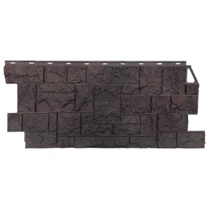 Фасадные панели (цокольный сайдинг) коллекция камень дикий - Коричневый от производителя  Fineber по цене 740 р