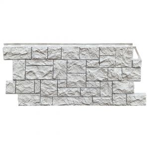 Фасадные панели (цокольный сайдинг) коллекция камень дикий - Мелованный белый от производителя  Fineber по цене 740 р