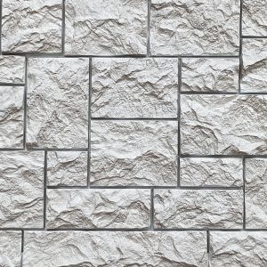 Фасадные панели (цокольный сайдинг) коллекция камень дикий - Мелованный белый от производителя  Fineber по цене 740 р