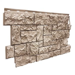 Фасадные панели (цокольный сайдинг) коллекция камень дикий- Песочный от производителя  Fineber по цене 740 р