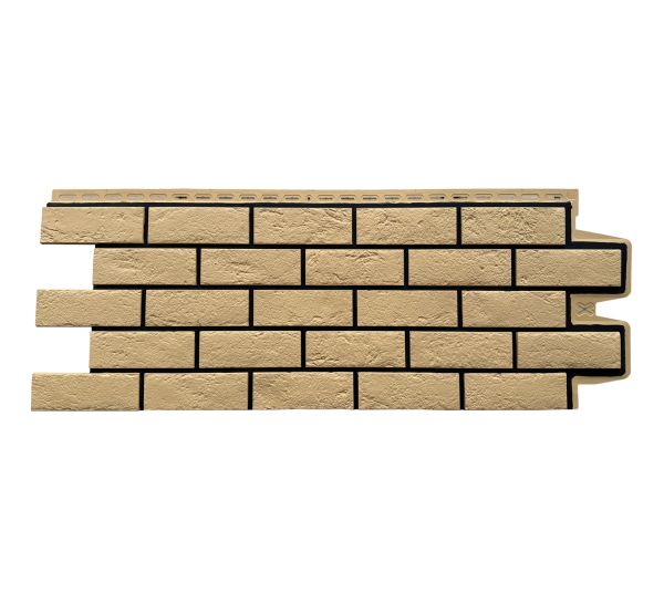 Фасадные панели Премиум состаренный кирпич Песочный (шов RAL 9005) от производителя Grand Line по цене 615 р Фасадные панели Премиум состаренный кирпич Песочный (шов RAL 9005) от производителя Grand Line по цене 615 р