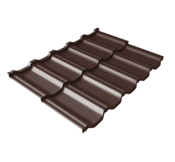 Металлочерепица модульная квинта Uno c 3D резом 0,5 Rooftop Matte RAL 8017 шоколад от производителя  Grand Line по цене 1 082 р