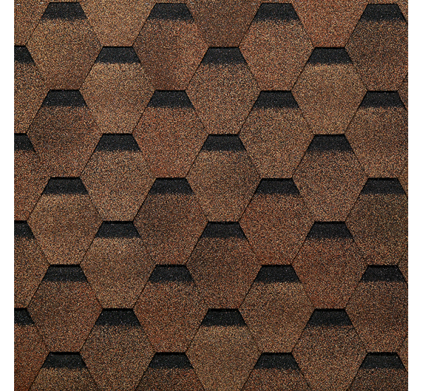 Гибкая черепица Шестигранник Светло-коричневый от производителя  Docke по цене 359 р