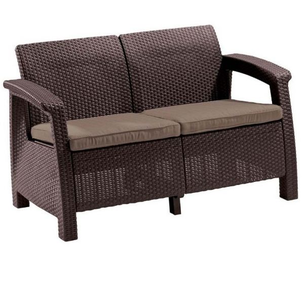Диван Corfu love seat Коричневый от производителя Allibert по цене 21 000 р Диван Corfu love seat Коричневый от производителя Allibert по цене 21 000 р