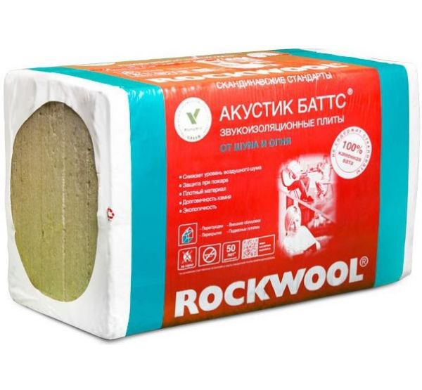 Утеплитель Акустик Баттс 50X600X1000 от производителя  Rockwool по цене 1 500 р