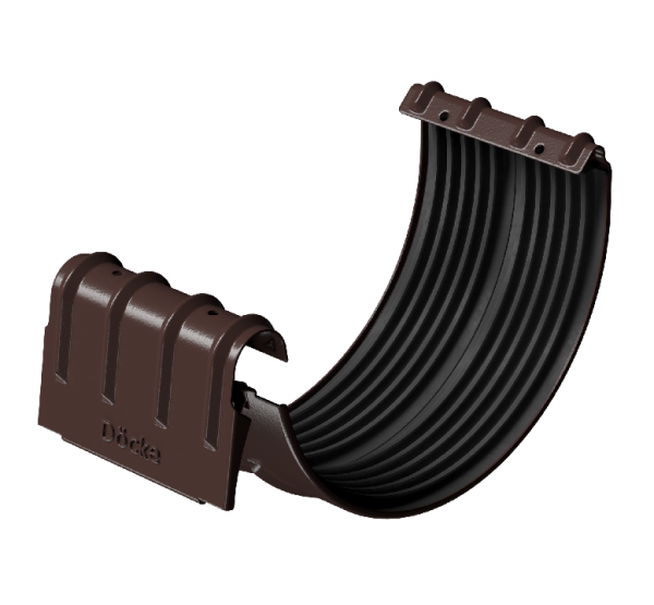 Соединитель желобов с замком D125, ШОКОЛАД (RAL 8019) от производителя Docke по цене 430 р Соединитель желобов с замком D125, ШОКОЛАД (RAL 8019) от производителя Docke по цене 430 р